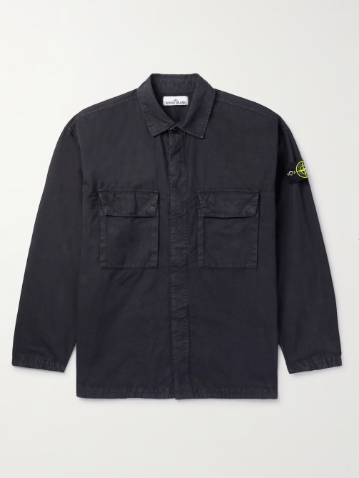 Stone Island Brushed Cotton Canvas Overshirt