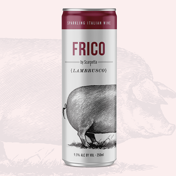 A can of lambrusco wine