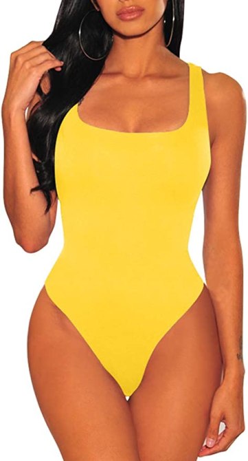 yellow bodysuit