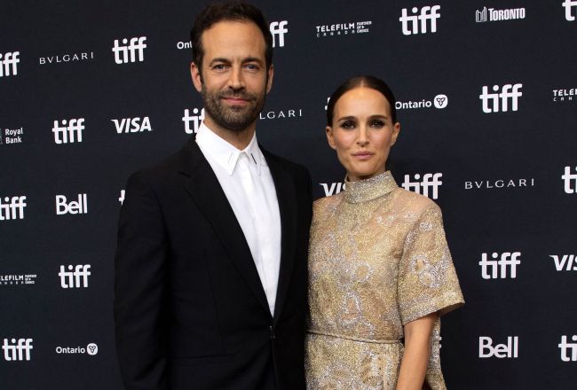 Director Benjamin Millepied(L) and actress Natalie Portman