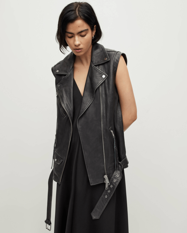 AllSaints Billie Vintage Leather Gilet