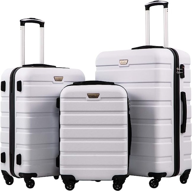 Coolife Luggage 3 Piece Set Suitcase Spinner Hardshell Lightweight TSA Lock