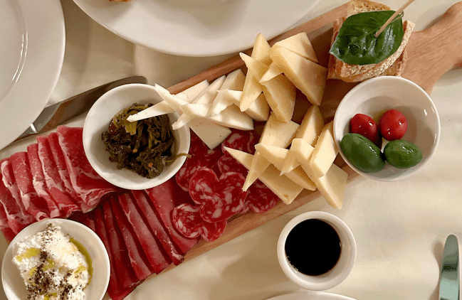 Felice charcuterie board and bread