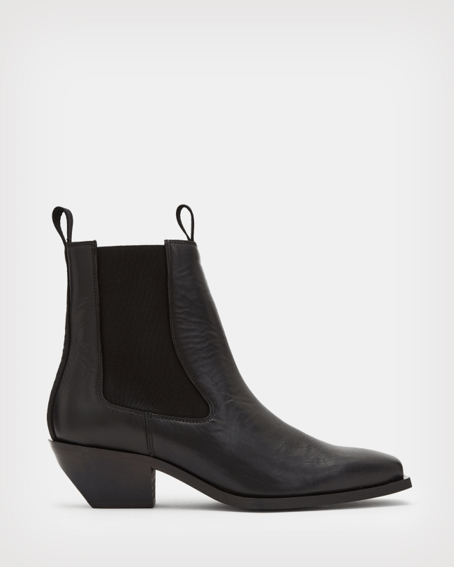 AllSaints Vally Leather Boots in Black