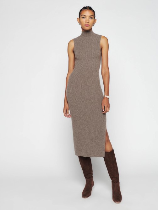 Reformation Ida Cashmere Sleeveless Sweater Dress