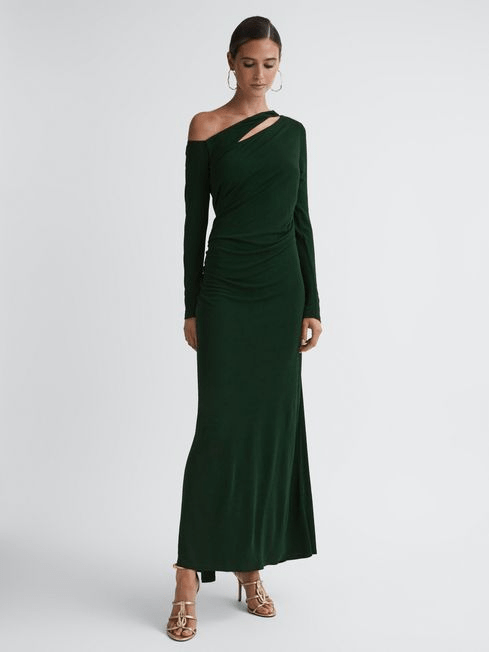 Reiss Delphine Off-the-Shoulder Cut-Out Maxi Dress