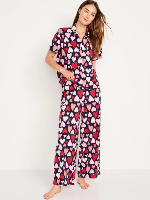 Heart-Embellished Clothing for Valentine's Day 2024: Old Navy Matching Valentine Print Pajamas for Women