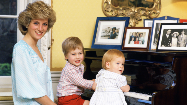 Prince William with the Princess of Wales and Prince Harry