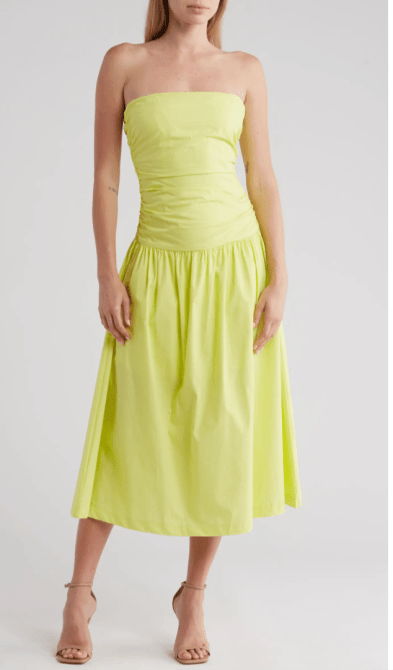 Nordstrom Rack Strapless Shirred Fit & Flare Dress