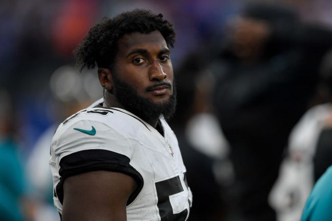 Yasir Abdullah of Jacksonville Jaguars looks on after the NFL match between Jacksonville Jaguars and Buffalo Bills at Tottenham Hotspur Stadium on October 8, 2023 in London, England.