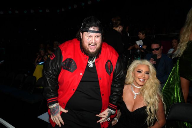 Jelly Roll and Bunnie Xo attend the 2023 CMT Music Awards at Moody Center on April 02, 2023 in Austin, Texas