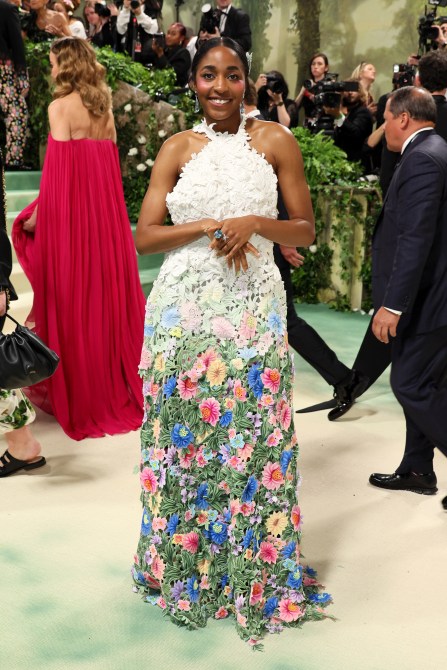 Ayo Edebiri attends The 2024 Met Gala Celebrating "Sleeping Beauties: Reawakening Fashion" at The Metropolitan Museum of Art on May 06, 2024 in New York City.