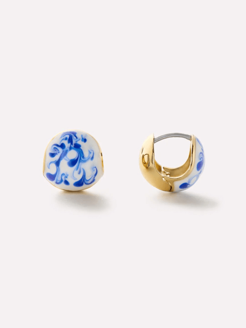 Ana Luisa Mini Abby Marble Blue Earrings