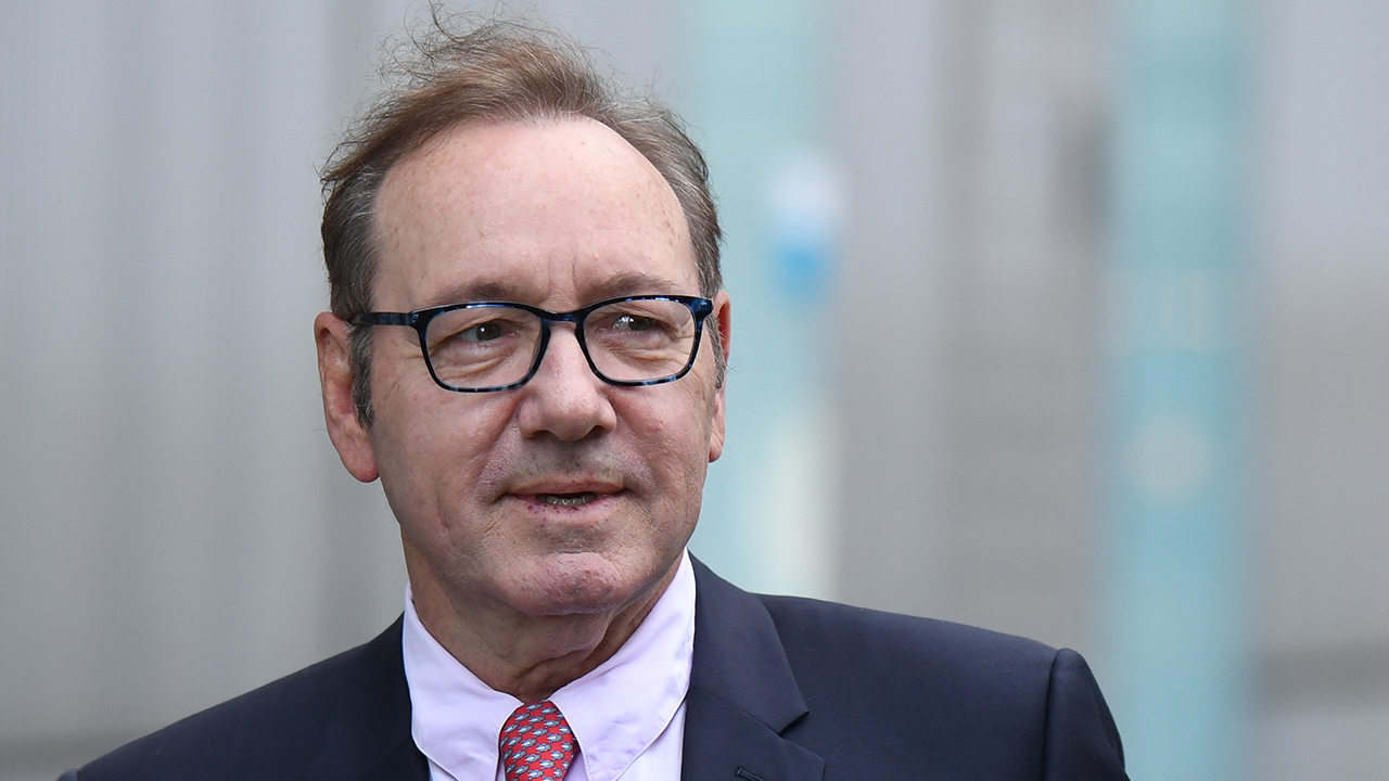 Kevin Spacey arrives at Southwark Crown Court as the jury deliberate on his sexual assault trial on July 26, 2023 in London, England. The U.S. actor is on trial in the UK, accused of sexual assaults on men during his time as Artistic Director of The Old Vic Theatre.