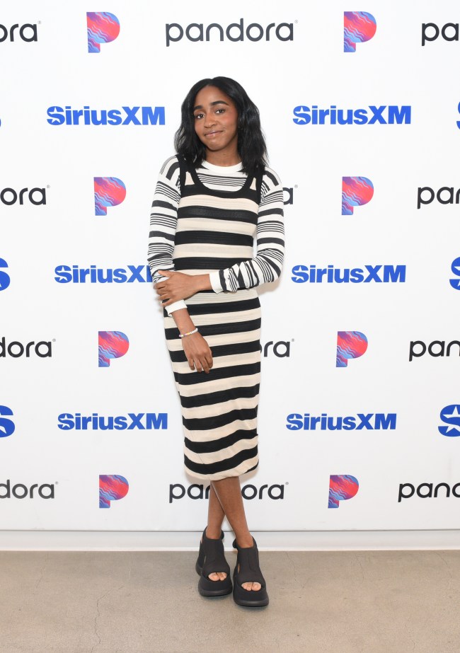 Ayo Edebiri attends SiriusXM's town hall with the cast of "Inside Out 2" at SiriusXM Studios on June 10, 2024 in Los Angeles, California.