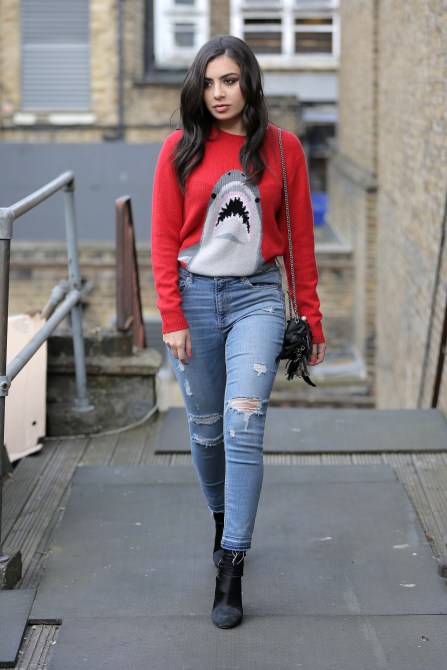 Charli XCX arriving at The Jazz Cafe ahead of 'AMP Collected: Charli XCX' gig on April 20, 2017 in London, England.