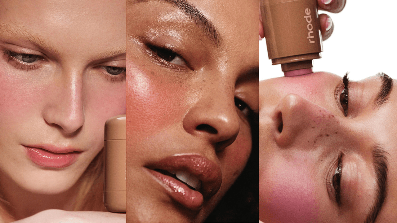 Alex Consani, Paloma Elsesser, and Hailey Bieber for the Rhode Blush Campaign.