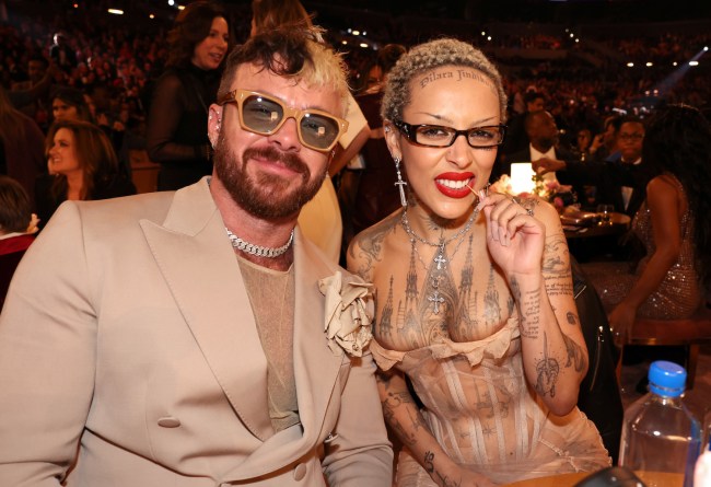 Jeffrey "J" Cyrus and Doja Cat attend the 66th GRAMMY Awards at Crypto.com Arena on February 04, 2024 in Los Angeles, California.
