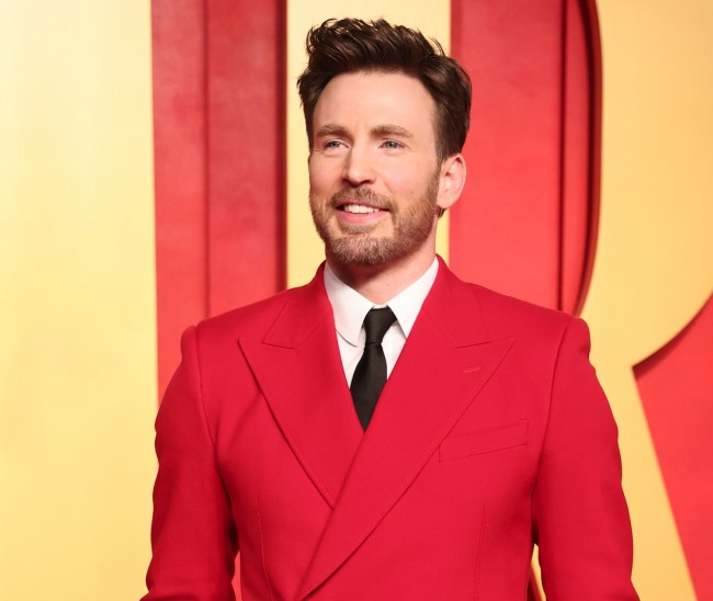 Chris Evans at the 2024 Vanity Fair Oscar Party held at the Wallis Annenberg Center for the Performing Arts on March 10, 2024 in Beverly Hills, California.