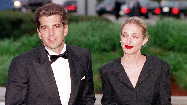 FILE PHOTO: John F. Kennedy, Jr. and his wife Carolyn Bessette Kennedy arrive at the annual John F. Kennedy Library Foundation dinner and Profiles in Courage awards in honor of the former President's 82nd Birthday, Sunday, May 23, 1999 at the Kennedy Library in Boston, MA. 