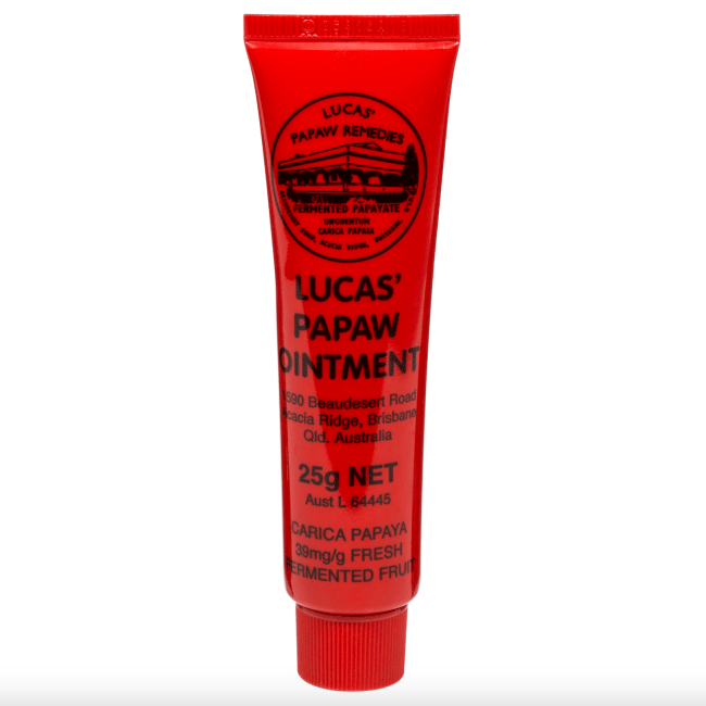 Lucas Papaw Ointment in a red tube.