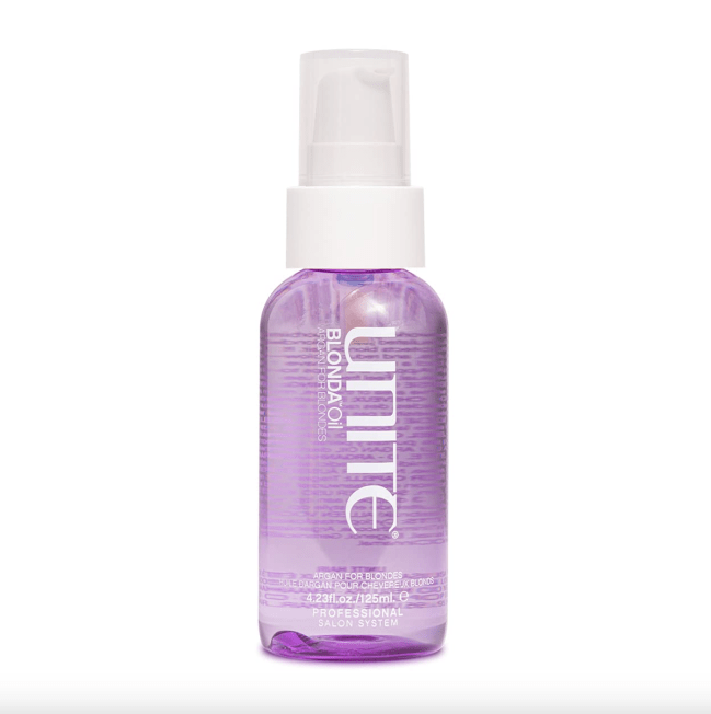 UNITE Hair Blonda Oil in a purple bottle