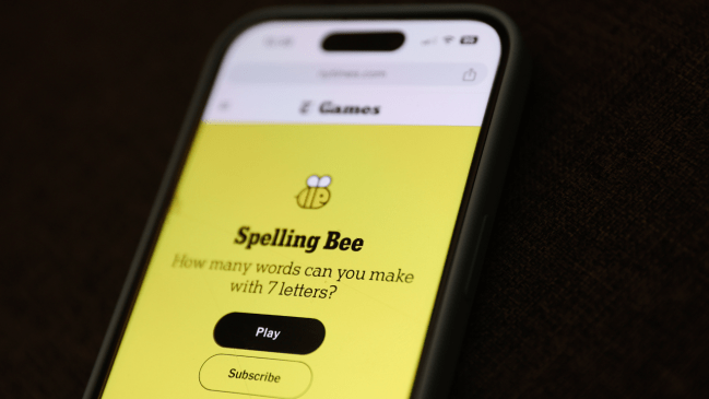 Spelling Bee game from the New York Times