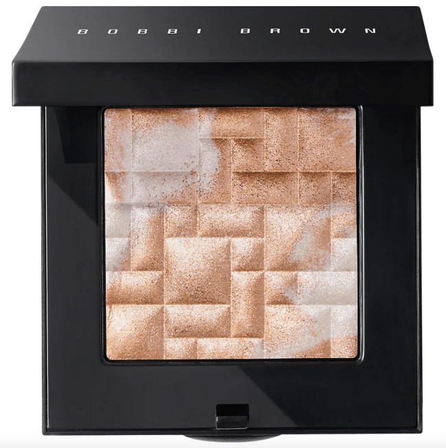 Bobbi Brown Highlighting Powder in a square black compact.