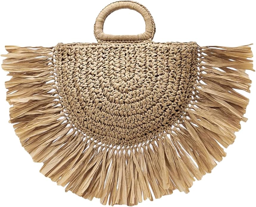WDIRARA Fringe Straw Beach Bag