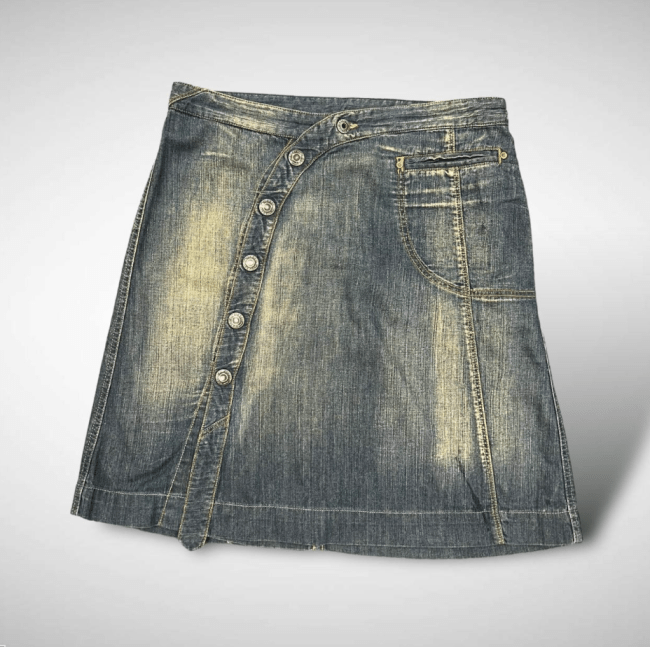 An acid wash denim skirt from Diesel.