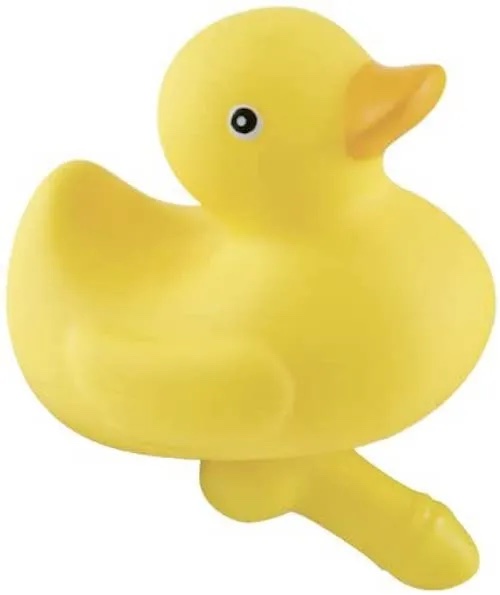 A yellow duck-shaped sex toy