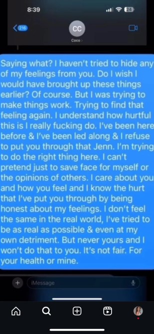 Devin texts The bachelorette