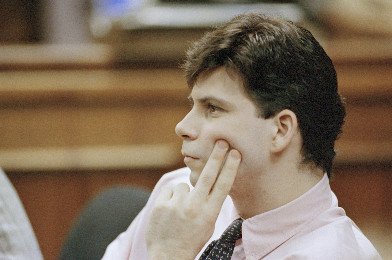 TRIAL OF THE MENENDEZ BROTHERS IN LOS ANGELES : Portrait of Lyle Menendez.