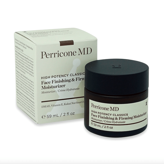 Perricone MD High Potency Face Finishing & Firming Moisturizer in a black pot.