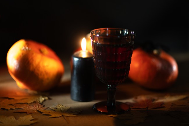 A glass of Hocus Pocus Punch