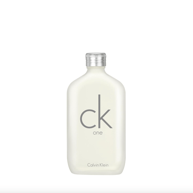 Calvin Klein One Eau de Toilette in a white bottle.