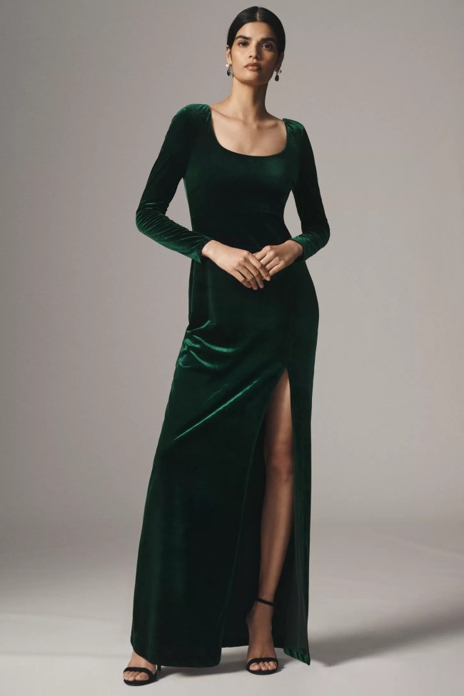 Anthropologie Bella Velvet Maxi Dress