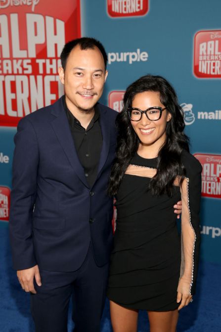 Justin Hakuta (L) and Actor Ali Wong attend the World Premiere of Disney's "RALPH BREAKS THE INTERNET" at the El Capitan Theatre on November 5, 2018 in Hollywood, California.