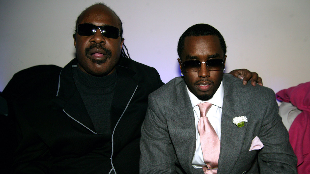 Steve Wonder and Sean " P. Diddy" Combs