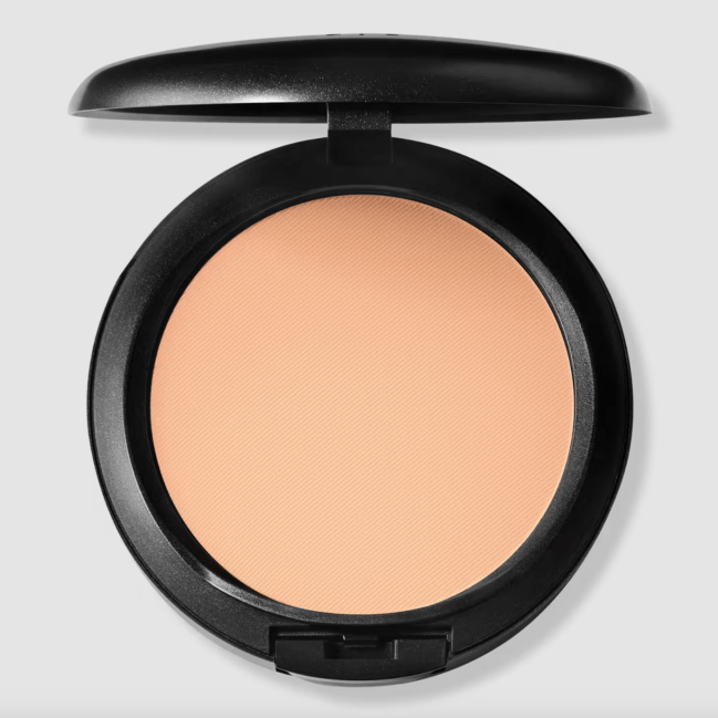 Mac Studio Fix Powder Plus Foundation in a black compact.