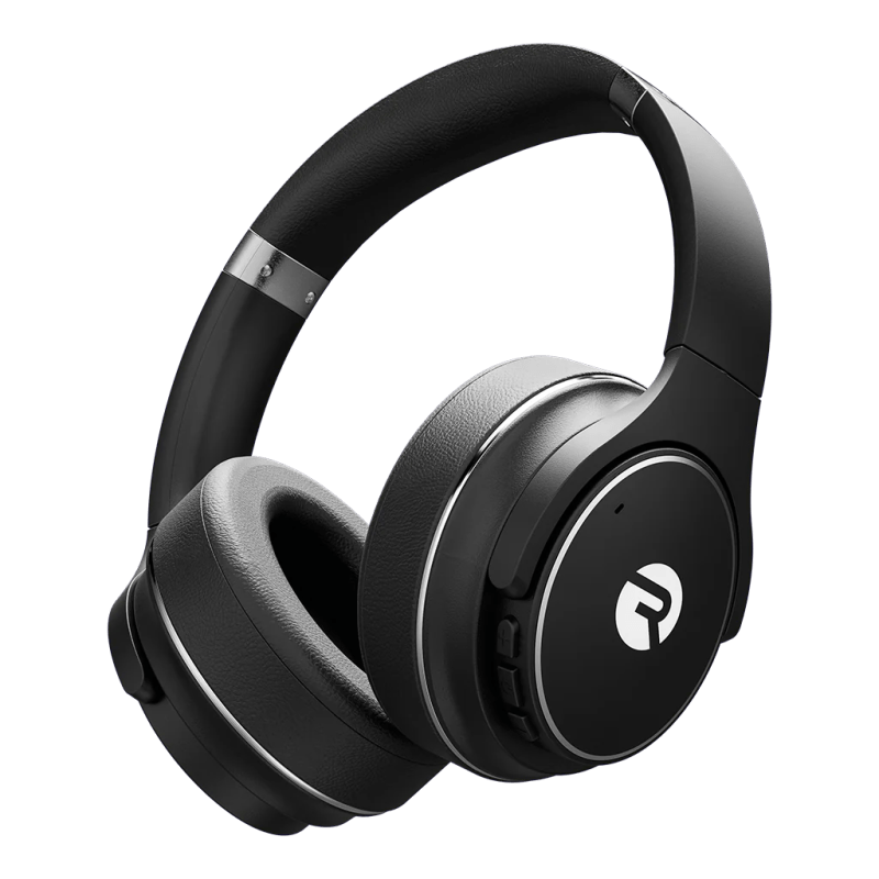 A pair of black headphones