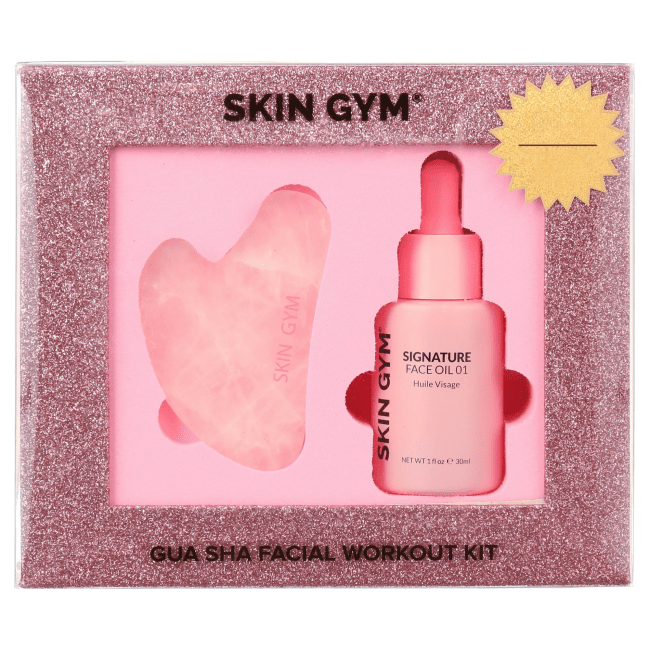 Skin Gym Rose Quartz Gua Sha Workout Kit