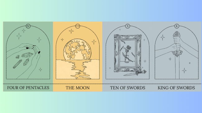 A series of Tarot cards