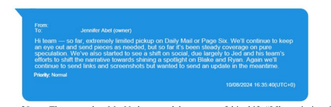 text message included in Blake Lively v. Wayfarer Studio