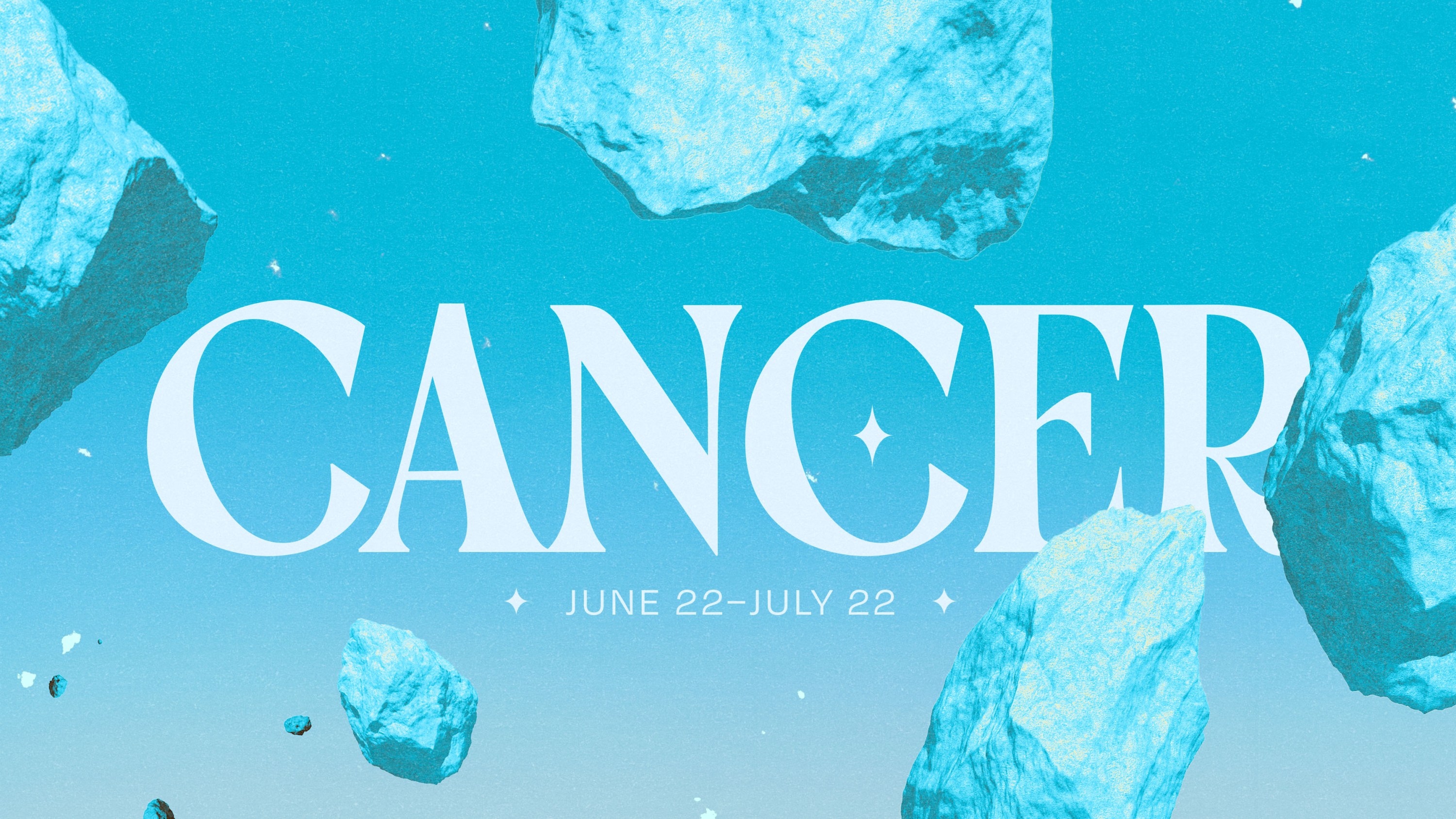 The word 'Cancer' floating over outer space