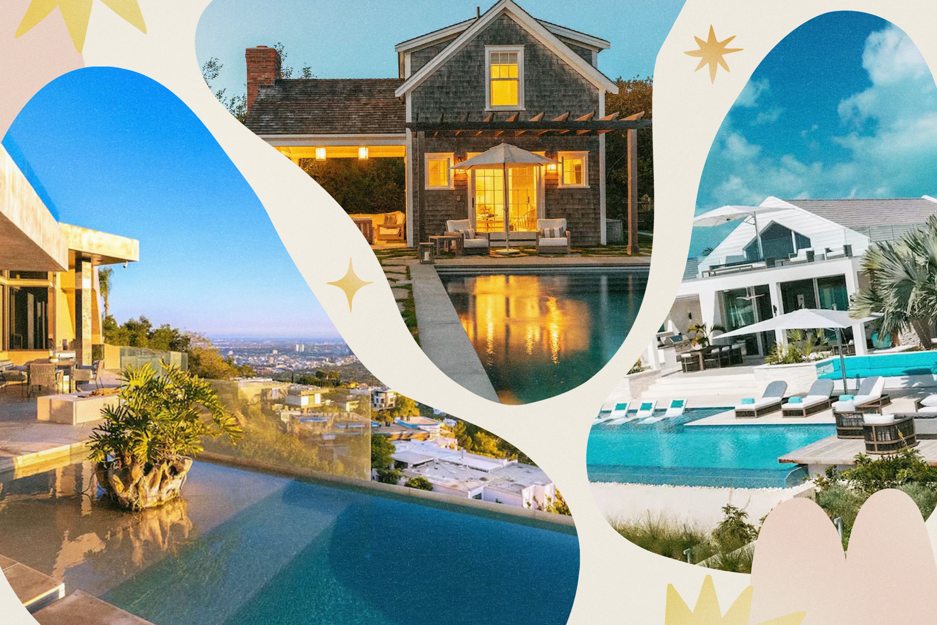 A collage of various homes