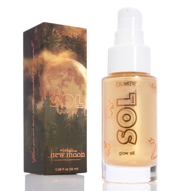 SOL Glow Oil in a clear bottle.