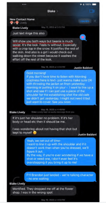 Justin Baldoni texts