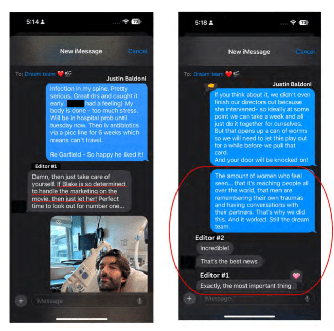 Justin Baldoni texts