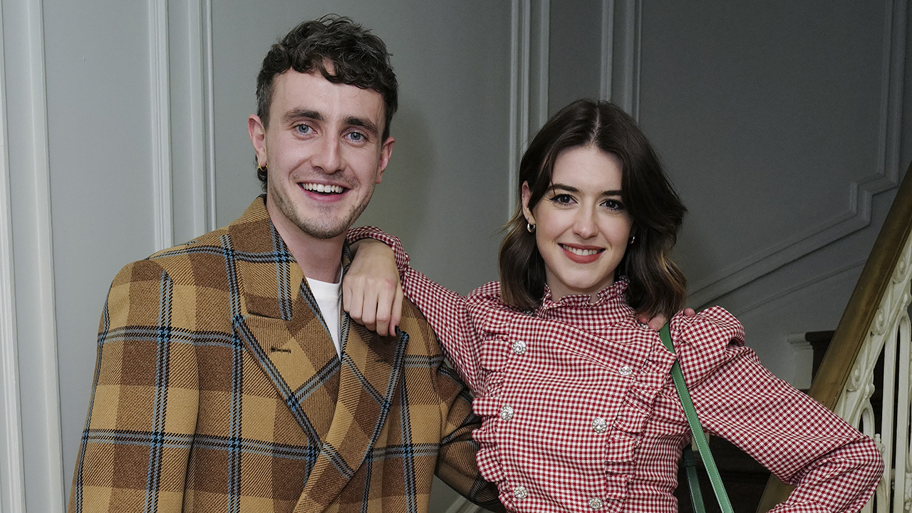 LONDON, ENGLAND - NOVEMBER 15: Paul Mescal (L) and Daisy Edgar Jones attend the exclusive Aftersun screening, Q&A with director and cast, and after party presented by MUBI and Gucci at Curzon Soho on November 15, 2022 in London, England